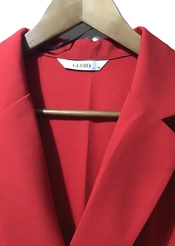 Kemerli Kırmızı Uzun Kollu Kadın Tulum - Görsel 4