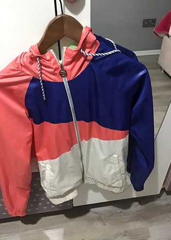 Kızlar için Fermuarlı Pastel Renkli yağmurluk - Görsel 2