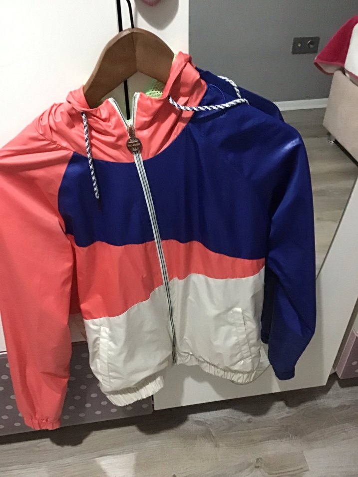 Kızlar için Fermuarlı Pastel Renkli yağmurluk - Görsel 2