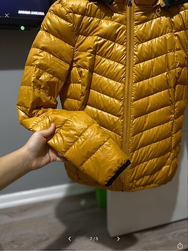 stradivarius kaz tüyü mont - Görsel 4