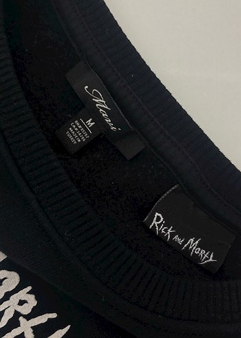 Rick and Morty Baskılı Siyah Sweatshirt - Görsel 2