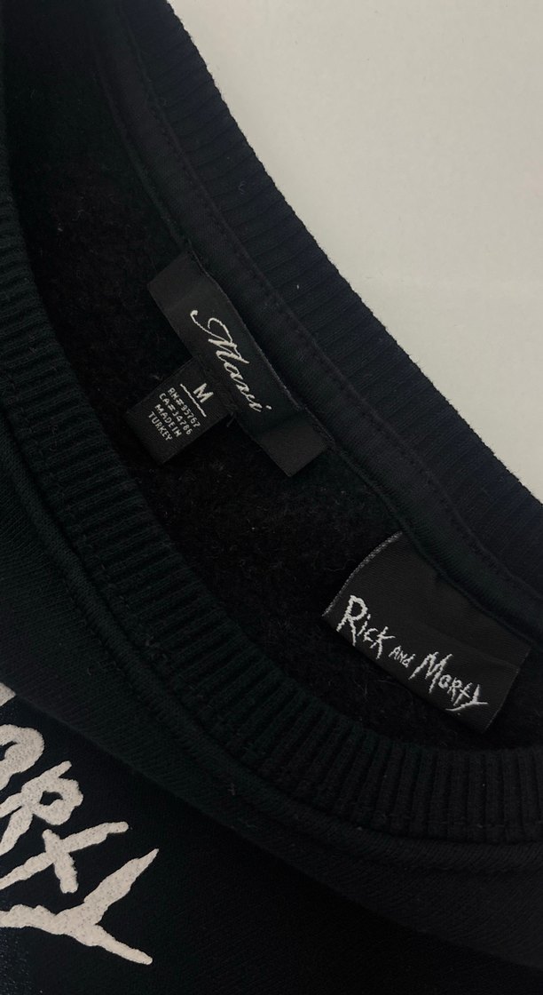 Rick and Morty Baskılı Siyah Sweatshirt - Görsel 2