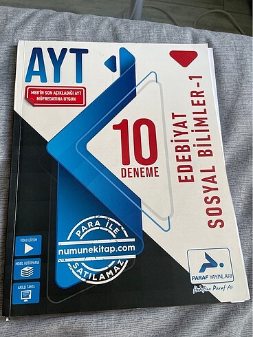 Paraf Yayınları Ayt sos1 deneme