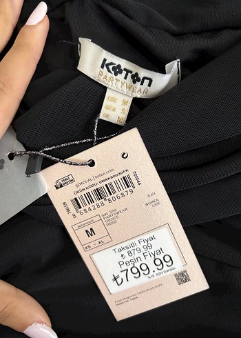 Koton siyah drapeli elbise
