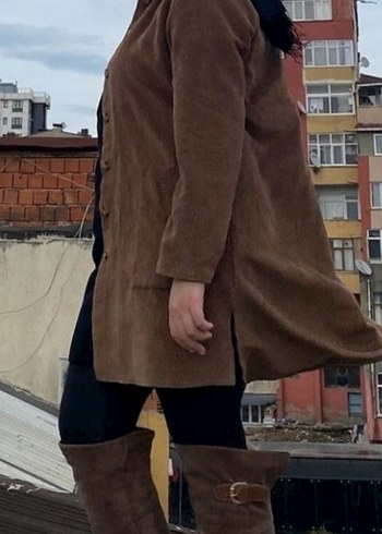 Düğmeli  Kadife Uzun ikili takım - Görsel 4