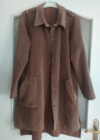 Düğmeli  Kadife Uzun ikili takım - Görsel 2