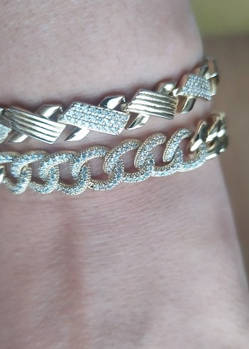 Altın Renk Zincir Detaylı Kadın Bileklik - Görsel 5