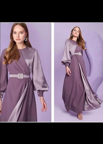 Kemerli Uzun Kollu Uzun Elbise - Görsel 2