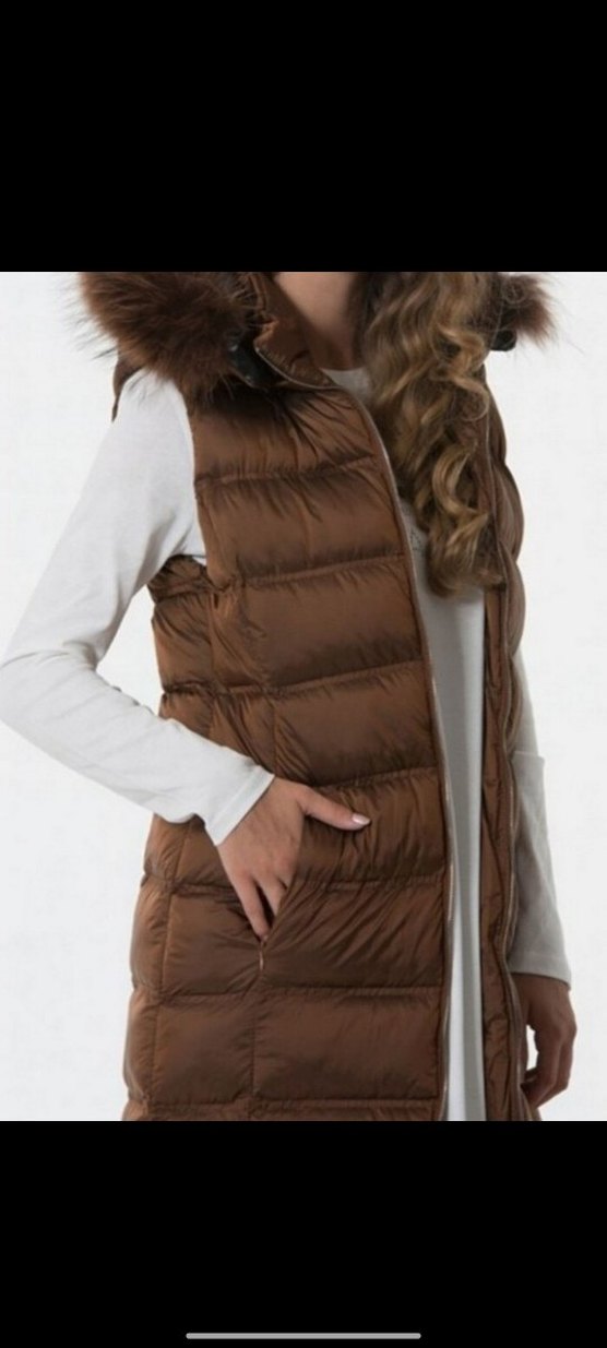 Kürk Detaylı Uzun Kadın Yelek - Görsel 2