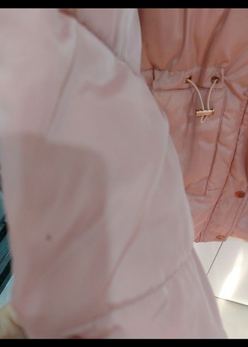 Düğmeli Pudra çocuk Kışlık Mont - Görsel 4