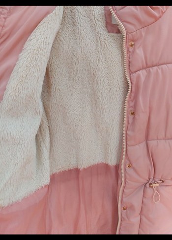Düğmeli Pudra çocuk Kışlık Mont - Görsel 2