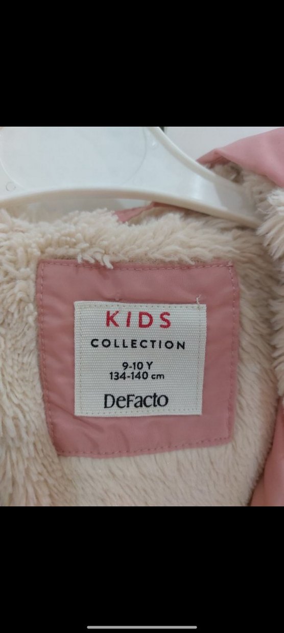 Düğmeli Pudra çocuk Kışlık Mont - Görsel 3