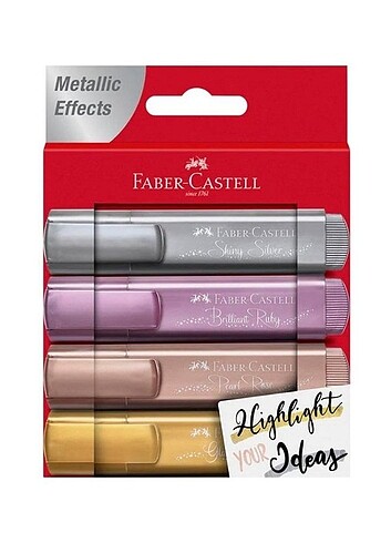 Faber Castell Metalik Highlighter 4'lü Set