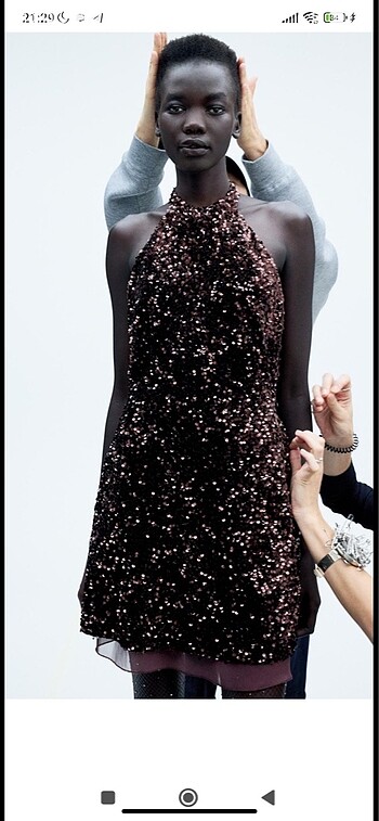 ZARA PAYETLİ ELBİSE