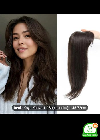 Koyu Kahve Renkli, İpeksi Dokulu Saç Uzantısı
