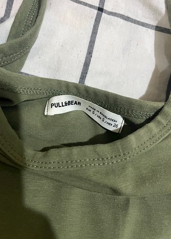 Pull and Bear Kadın Haki Midi Askılı Elbise