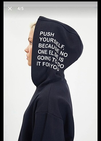l Beden Siyah kapüşonlu sweat