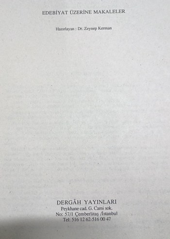 Edebiyat Üzerine Makaleler Kitab Ahmet Hamdi Tanpınar