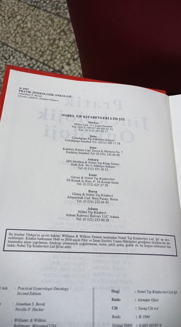 Pratik Jinekolojik Onkoloji Kitabı Ciltli - Görsel 3