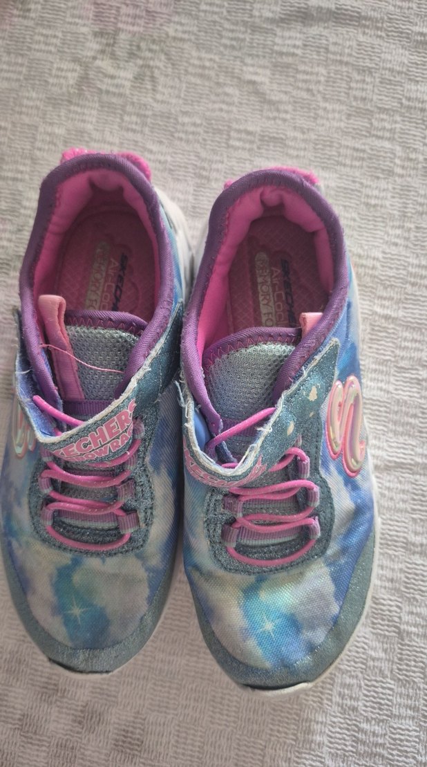 Kız Çocuk Renkli Bağcıklı ve Cırt Cırtlı Spor Ayakkabı - Görsel 4