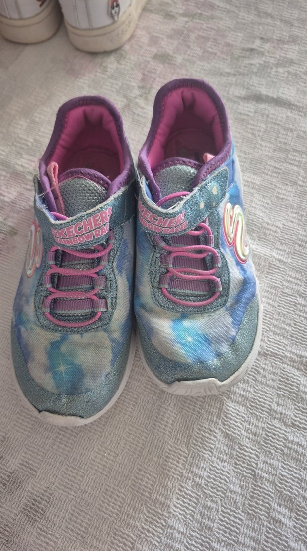 Kız Çocuk Renkli Bağcıklı ve Cırt Cırtlı Spor Ayakkabı - Görsel 3