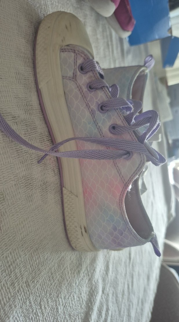 Kızlar İçin Mor Bağcıklı Batik Spor Ayakkabı - Görsel 3