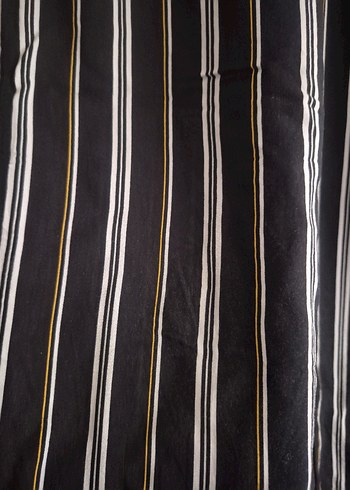 H&M Kız cocugu Gri Çizgili Pilili Kumaş Pantolon
