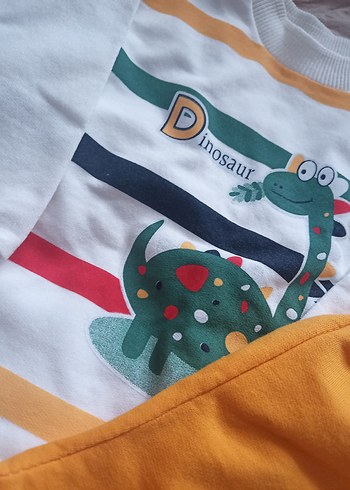 Dinozor Baskılı İkili Bebek Takım - Görsel 2