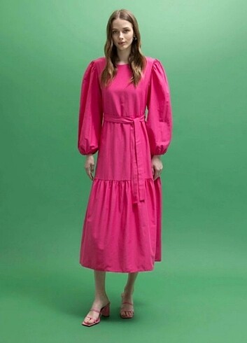Pembe Tesettür Elbise
