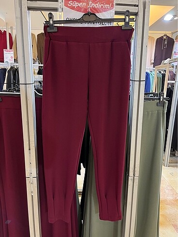 Oysho Bordo Dar Paça Pantolon