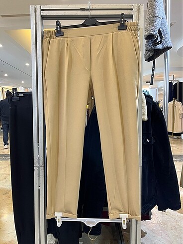 Duble Krep Krem Pantolon