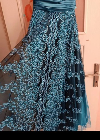 Bohem Tarzı İşlemeli Uzun Straplez Abiye - Görsel 5