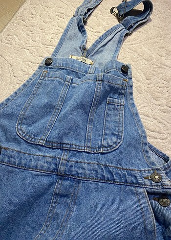Mavi Denim Askılı Midi Salopet - Görsel 3
