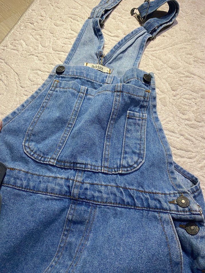 Mavi Denim Askılı Midi Salopet - Görsel 3