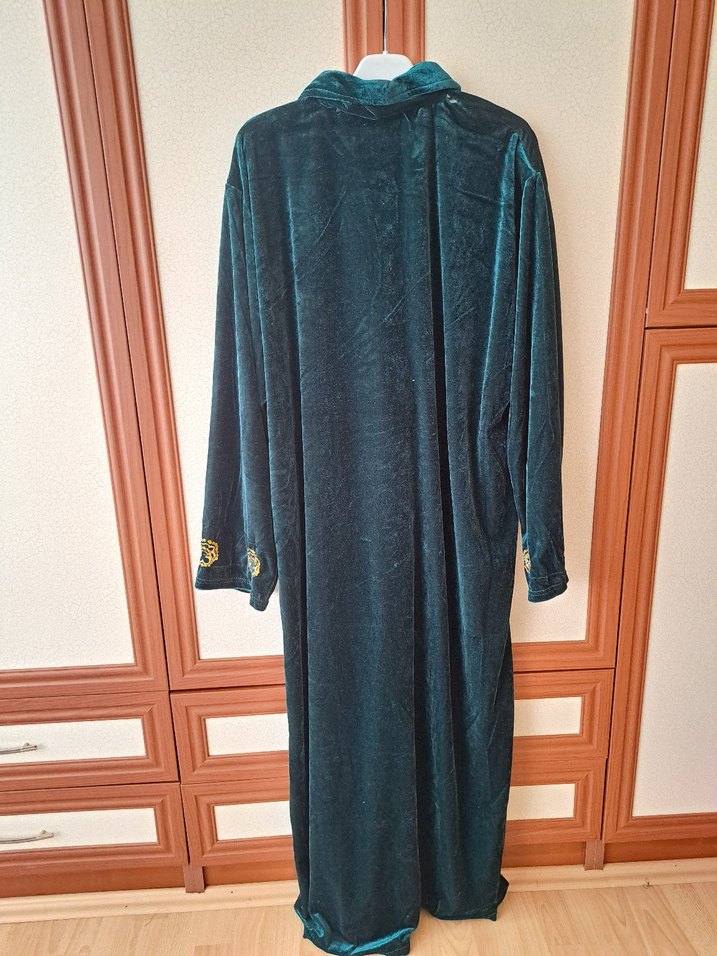 Uzun Kollu İşlemeli Bohem Elbise - Görsel 5