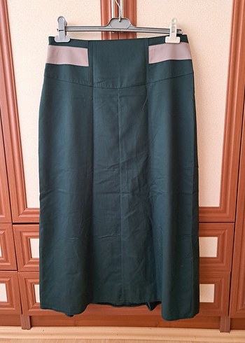 Kadın Yeşil Etek Fiyonk Detaylı - Görsel 3