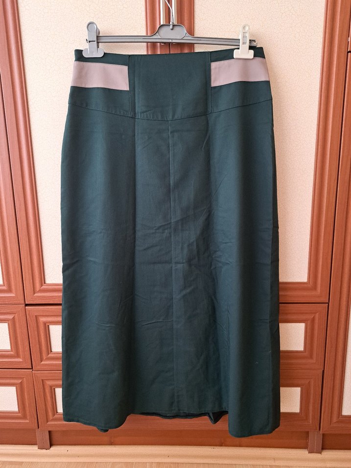 Kadın Yeşil Etek Fiyonk Detaylı - Görsel 3