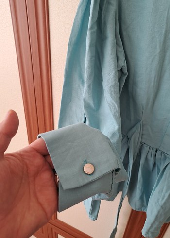 TURKUAZ ETEK ÜSTÜ GÖMLEK - Görsel 2