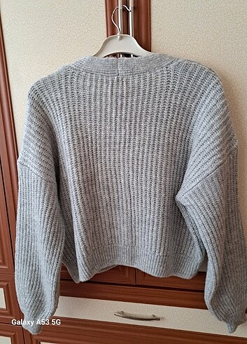 KADIN OVERSİZE TAŞLI HIRKA - Görsel 5