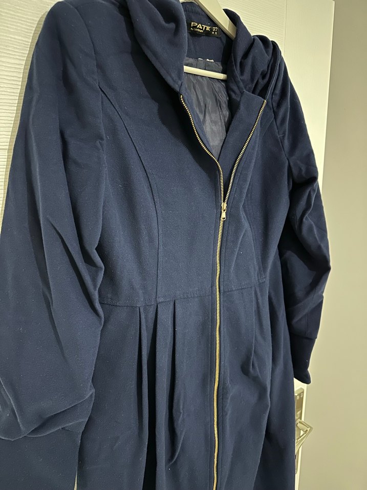 Koyu Mavi Fermuarlı Uzun kap - Görsel 2