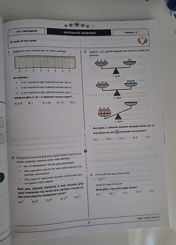 Beden tyt matematik 10'lu branş denemesi Yıldızlar yarışıyor