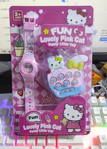  Beden çeşitli Renk Hello Kitty Kuromi Çocuk Saati Pop it 