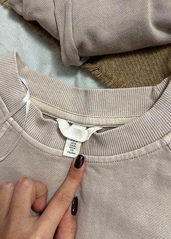 Bej Rahat Kesim Kadın Sweatshirt - Görsel 2