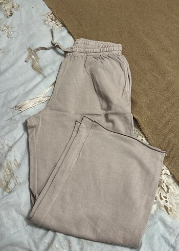 Bej wide leg  Kadın Kumaş eşofman - Görsel 2