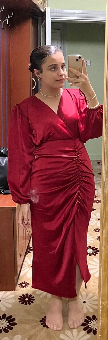 Bordo renk abiye elbise