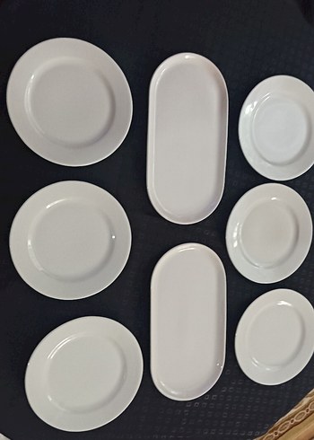Beyaz Desensiz Yemek Tabağı Seti porselen