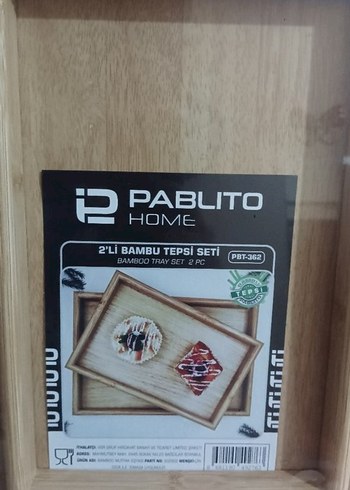 Bej Bambu 2 Parça Tepsi Seti - Görsel 6