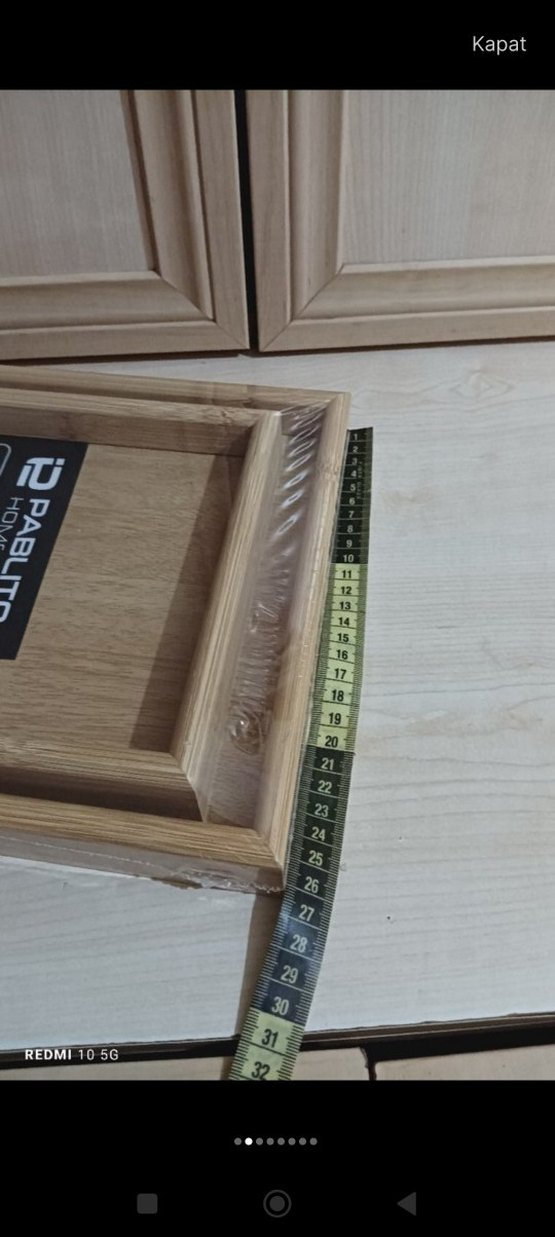 Bej Bambu 2 Parça Tepsi Seti - Görsel 3