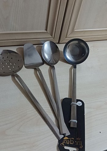 Gri Paslanmaz Çelik Mutfak Kepçeleri Seti - Görsel 2