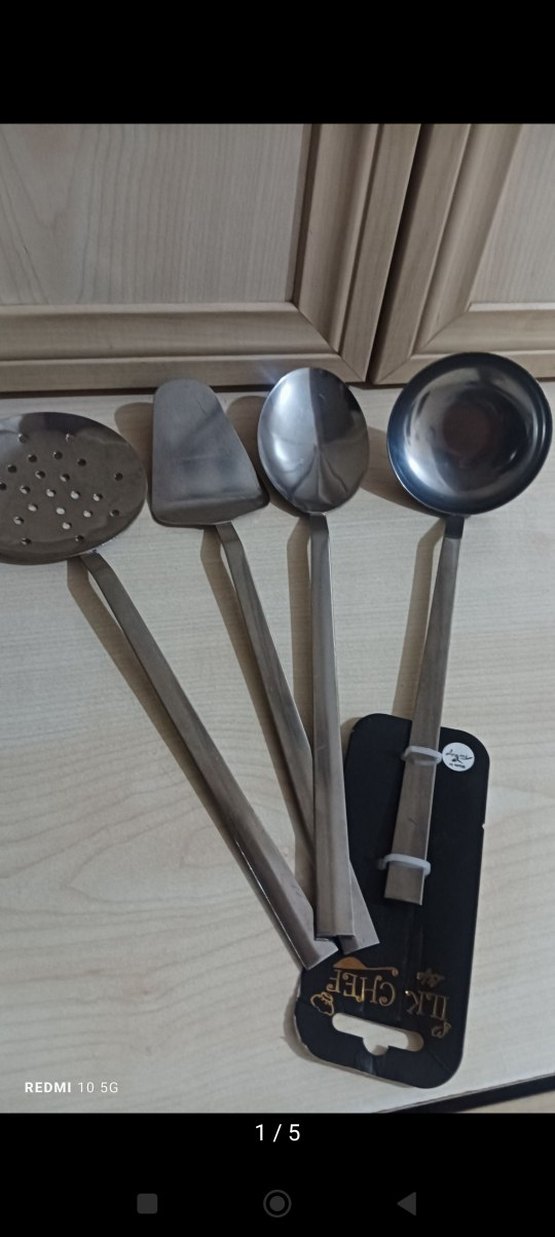 Gri Paslanmaz Çelik Mutfak Kepçeleri Seti - Görsel 5